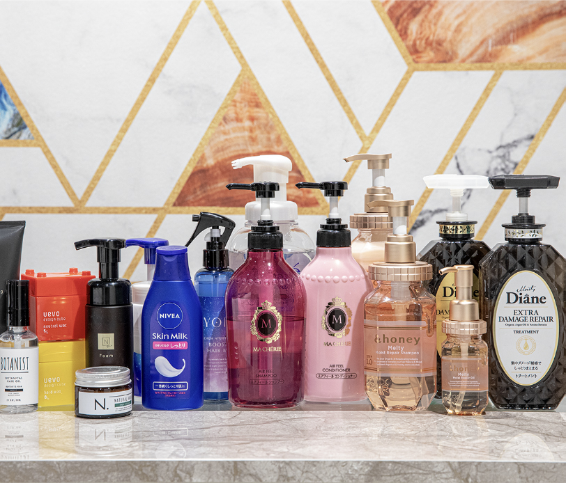 豊富なシャンプーなどのアメニティ