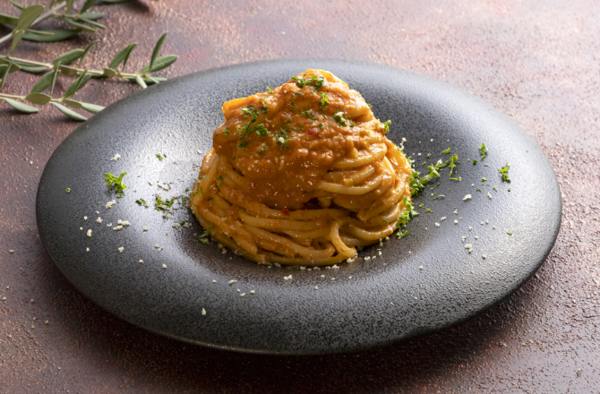 蟹トマトクリームパスタ