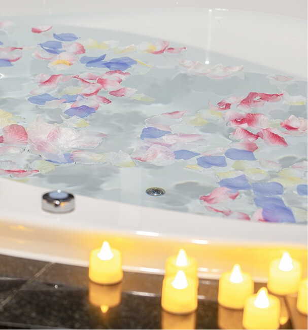 キャンドルとフラワーバス